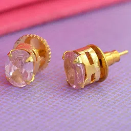 MEMOIR Gold Plated Quartz Studded Contemporary Studs-image-22