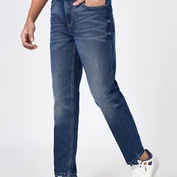 SF JEANS by Pantaloons Men Slim Fit Low Distress Heavy Fade Jeans image 2