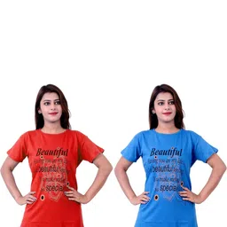 DDASPRATION Pack of 2 Women Typography Printed T-shirt-picture-22