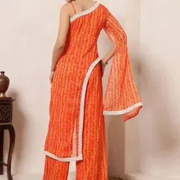 Vibes by Deebaco Women Printed One Shoulder Tunic & Trousers Co-Ords image 2