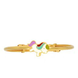 BHIMA 22K BIS Hallmark 916 Purity Yellow Gold Unicorn Bangle for Kids image 3