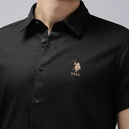 U.S. Polo Assn. Denim Co. Self Design Textured Pure Cotton Casual Shirt image 2