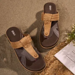ID Women Textured T-Strap Flats with Laser Cuts-image-25