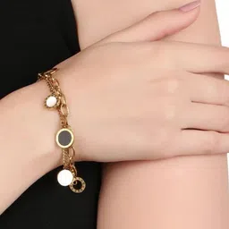 Zabby Allen Roman Stainless Steel Gold-Plated Bracelet With Charms image 2