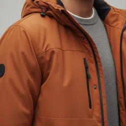 Mast & Harbour Men Hooded Solid Open Front Jacket image 3