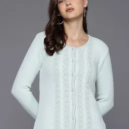 The Roadster Lifestyle Co Woollen Cardigan With Embellished Detail Sweater-picture-25