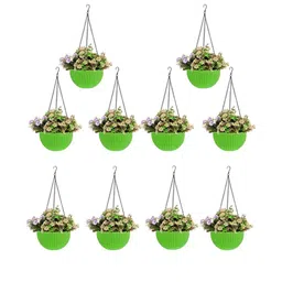 go hooked Rattan Hanging Planters Pot with Metal Hanging Chain image 1