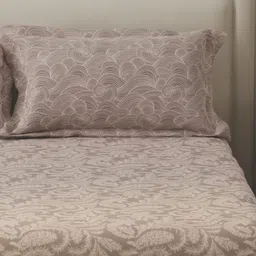 Layers BasicX Beige Ethnic Motifs Pure Cotton 120 TC Double Queen Bedsheet Set-100" x 88" image 5