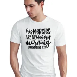 Seekbuylove His Mercies Are New Every Morning Typography Printed Cotton Bio Finish T-shirt image 3