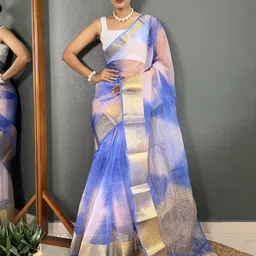 V3 FASHION STUDIO Woven Design Leheriya Saree image 3