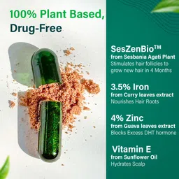 oziva Hair Vitamins (with Biotin & Iron)for Hair Regrowth & Hairfall Control image 4