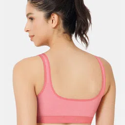 NAIDU HALL Full Coverage Non Padded Cut and Sew Cotton Workout Bra - All Day Comfort image 4