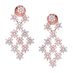Saraf RS Jewellery White Rose Gold-Plated AD Studded Necklace Jewellery Set image 5