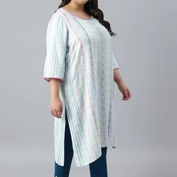 AURELIA Women Plus Size Checked Kurta image 2