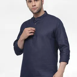 allan peter Band Collar Pure Cotton Kurta image 4