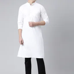 Kryptic Mandarin Collar Pure Cotton Kurta image 4