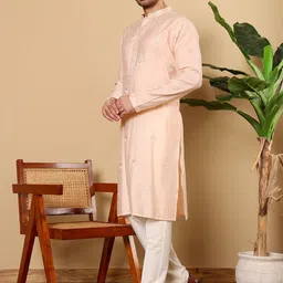 MULTI SHADES Men Ethnic Motifs Embellished Thread Work Kurta image 3