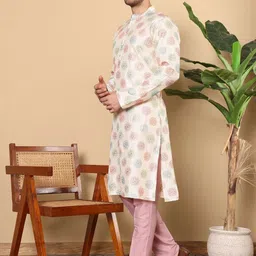 MULTI SHADES Men Ethnic Motifs Embellished Thread Work Kurta image 5