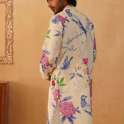 Jompers Men Floral Embroidered Thread Work Kurta image 4