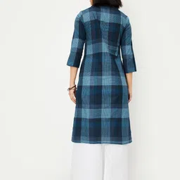 max Women Checked Thread Work Kurta image 5