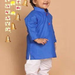 VASTRAMAY Boys Blue Cotton Blend Kurta-picture-48