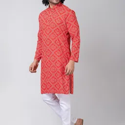 Kartikeya Jaipur Men Geometric Thread Work Kurta image 4