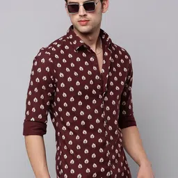 SHOWOFFFF Men Comfort Slim Fit Floral Printed Casual Shirt-picture-26