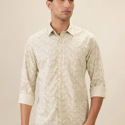 Parx Men Slim Fit Floral Printed Spread Collar Pure Cotton Casual Shirt-picture-26