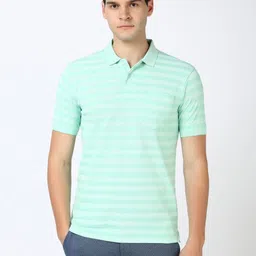 Peter England Men Striped Polo Collar Cotton T-shirt-picture-27
