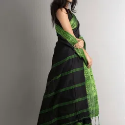 SHYAMALI BOUTIQUE Woven Design Block Print Saree image 2