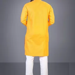 Attigo Yellow Cotton Blend Kurta Sets-picture-29