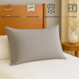 Siroki Bond Grey Fibre Filled Polyester Breathable Sleep Pillow-picture-10