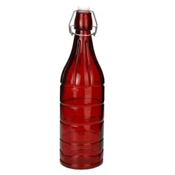 1ST TIME Red & Transparent Glass Solid Water Bottle image 3