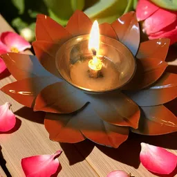 GADINFASHION Orange-Colored & Yellow Lotus Shape Akhand Jyoti Pooja Diyas-picture-20