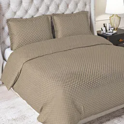 Trance Home Linen Brown 300TC Zippered Pure Cotton King Duvet Cover-image-14