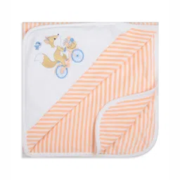 My Milestones Peach-Coloured Striped Terry Cotton 550 GSM Bath Towel image 3