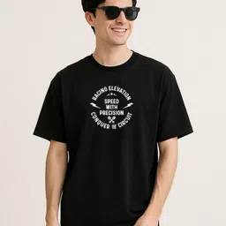 Be Crazy Men Graphic Printed Round Neck Cotton Oversized T-shirt-picture-14
