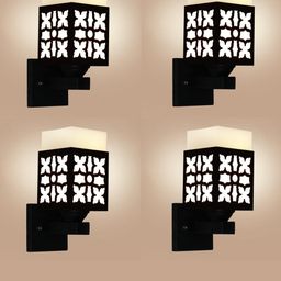 Gojeeva Brown Wood Square Wall Lamps-picture-35