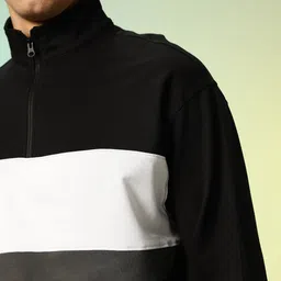 HRX by Hrithik Roshan Colourblocked Pure Cotton Relaxed Fit Sweatshirt image 2