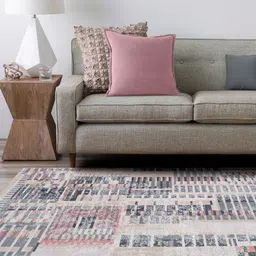 Kaleen India Grey Geometric Anti-Skid Polyester Carpet image 3