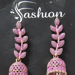 MUNMUN'S Leaf Shaped Drop Earrings image 1