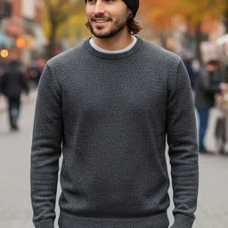 iSWEVEN Unisex Colourblocked Woollen Beanie image 3