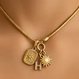 The Jewellery Tale Stainless Steel Gold-Plated Artificial Stones Studded Minimal Necklace-picture-18