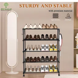 ADA Handicraft Black 5- Layer Shoe Rack image 5