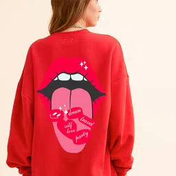 RAYACLOSET Women Graphic Printed Pullover Sweatshirt image 2