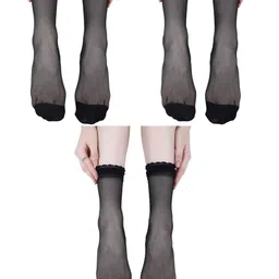 N2S NEXT2SKIN Pack of 3 Women Sheer Ankle Length Without Thumb Transparent Socks-picture-24