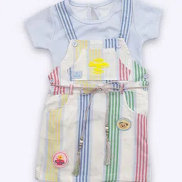 yk x nice kidz YK x Nice Girls Striped Cotton Dungarees-picture-30