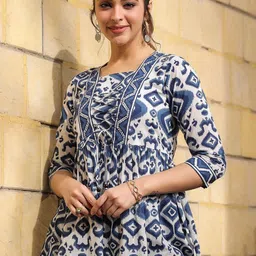 Branzios Print Ethnic Cotton Peplum Top-picture-39