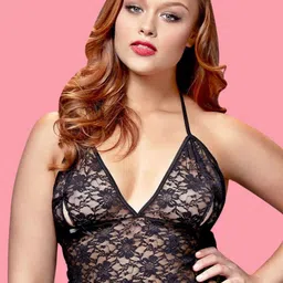 LoveAasan Lace Halter Neck Baby Doll image 2