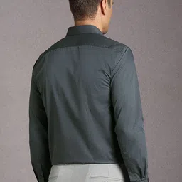 Louis Philippe Men Micro Checked Spread Collar Pure Cotton Formal Shirt image 2